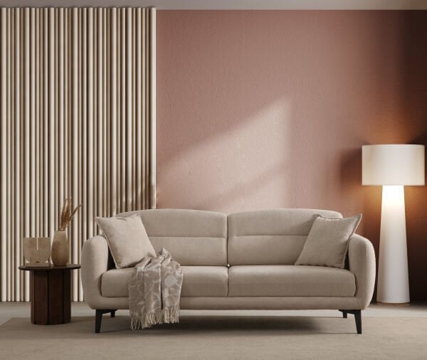 Retro 3'lü Koltuk Siyah Ayak