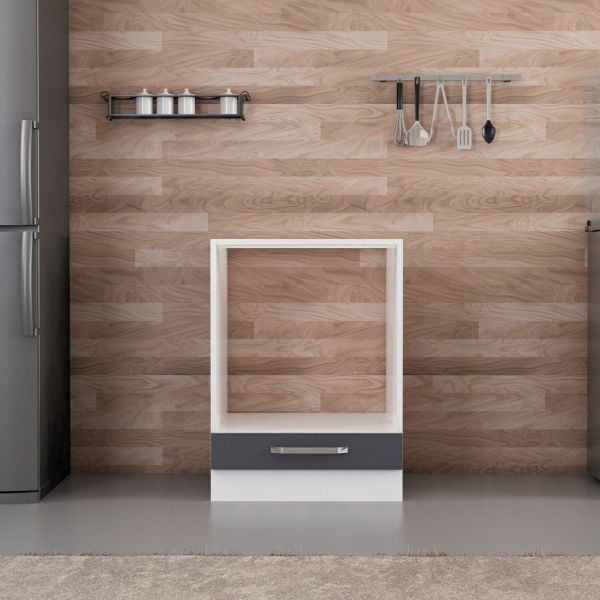 Minar Mutfak Alt Modül 1K 60Cm Ank Dolap Beyaz/Antrasit - A1