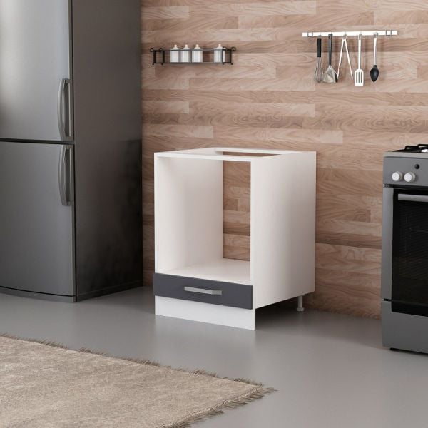 Minar Mutfak Alt Modül 1K 60Cm Ank Dolap Beyaz/Antrasit - A1