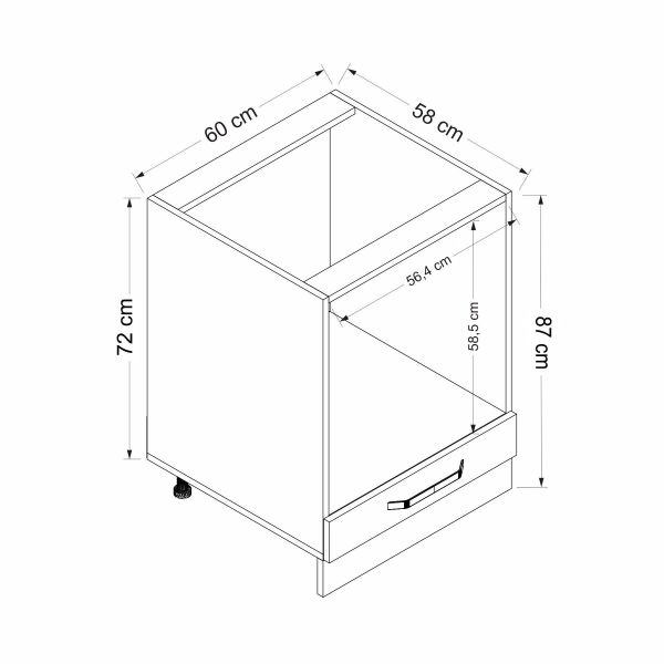 Minar Mutfak Alt Modül 1K 60Cm Ank Dolap Beyaz/Antrasit - A1