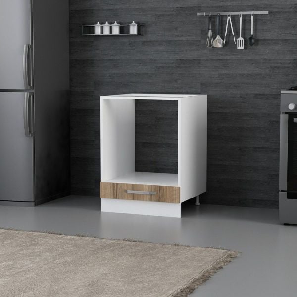 Minar Mutfak Alt Modül 1K 60Cm Ank Dolap Beyaz/Dore - D1