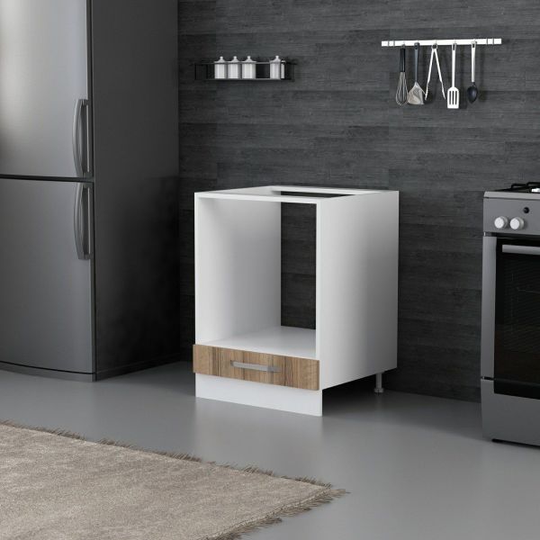 Minar Mutfak Alt Modül 1K 60Cm Ank Dolap Beyaz/Dore - D1