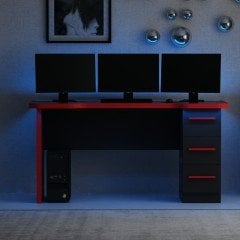 Phoenix 3 Çekmeceli Oyuncu Masası RGB Led Işıklı - Set 10