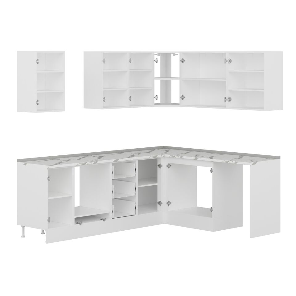 Alvinka 250-200X222 Cm Hg_J Köşe Mutfak Dolabı Antrasit - Suntalam