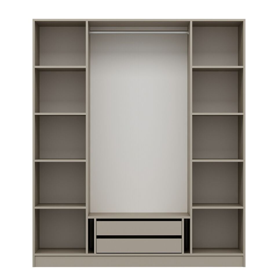 Kale 4 Bölmeli 2 Çekmeceli Giyinme Dolabı Kumtaşı