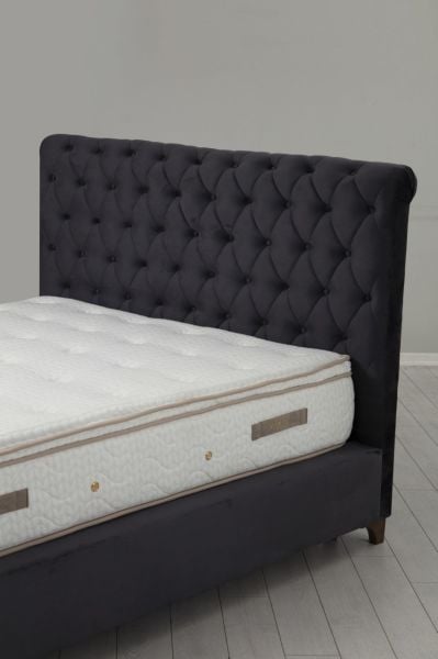 Deluxe Baza+Başlık+Yatak Antrasit 150x200