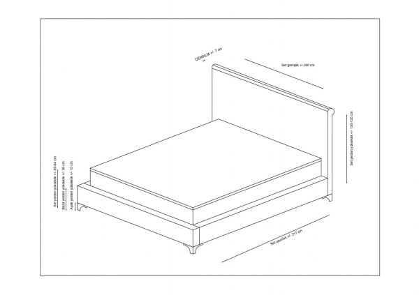 Deluxe Baza+Başlık+Yatak Antrasit 150x200