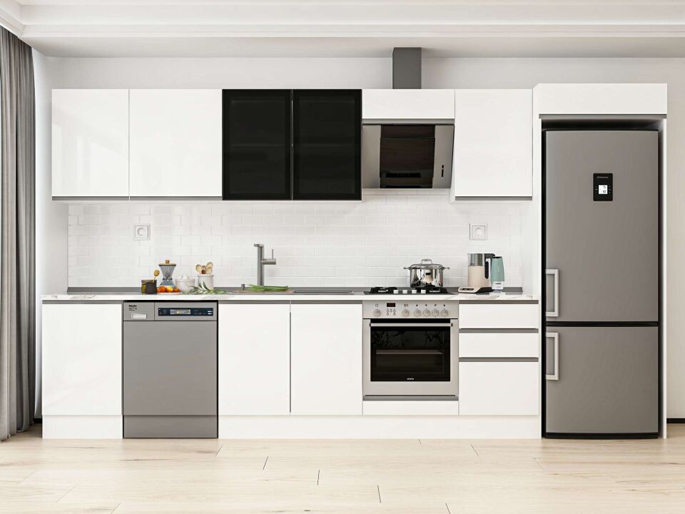 Alvinka 380X222 Cm High Gloss Mutfak Dolabı Mb-E80S50S50-3