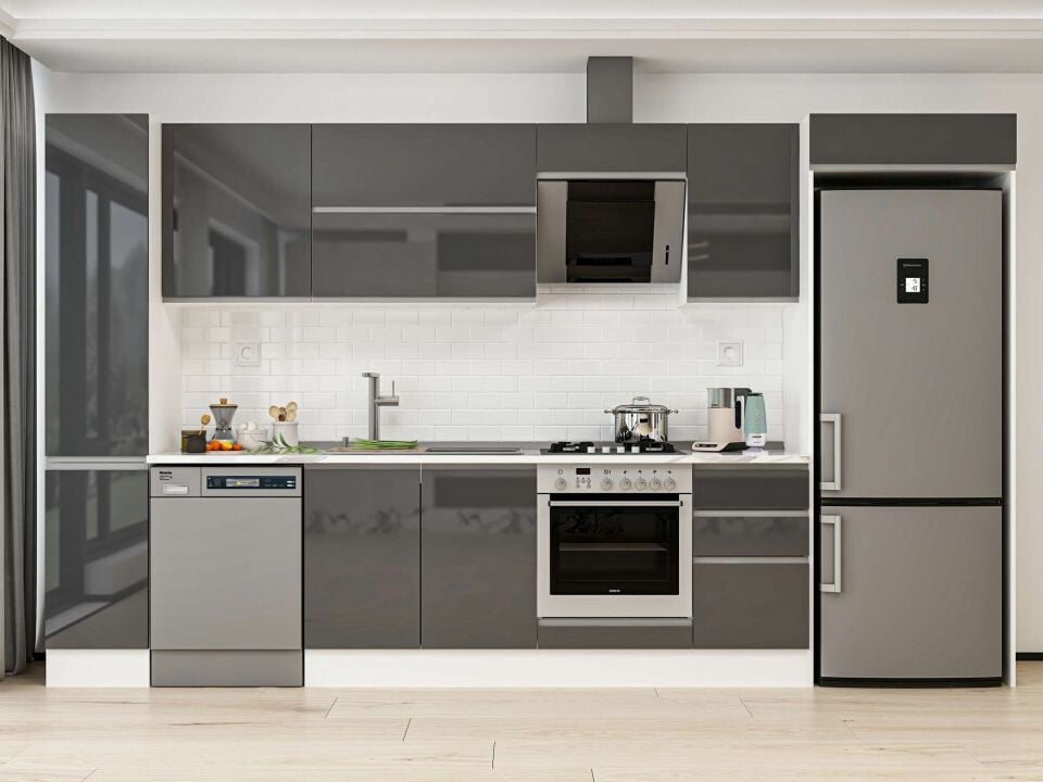 Alvinka 375X222 Cm High Gloss Mutfak Dolabı Mbb-E90B40S45-2