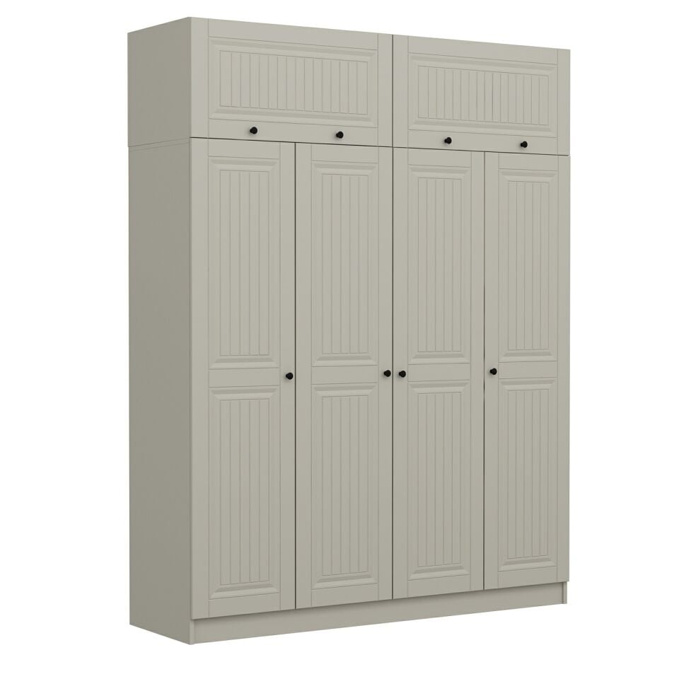 Kale 4 Kapaklı 2 İç Çekmeceli Dolap Ve Yüklük Kumtaşı Mebran İlkbahar