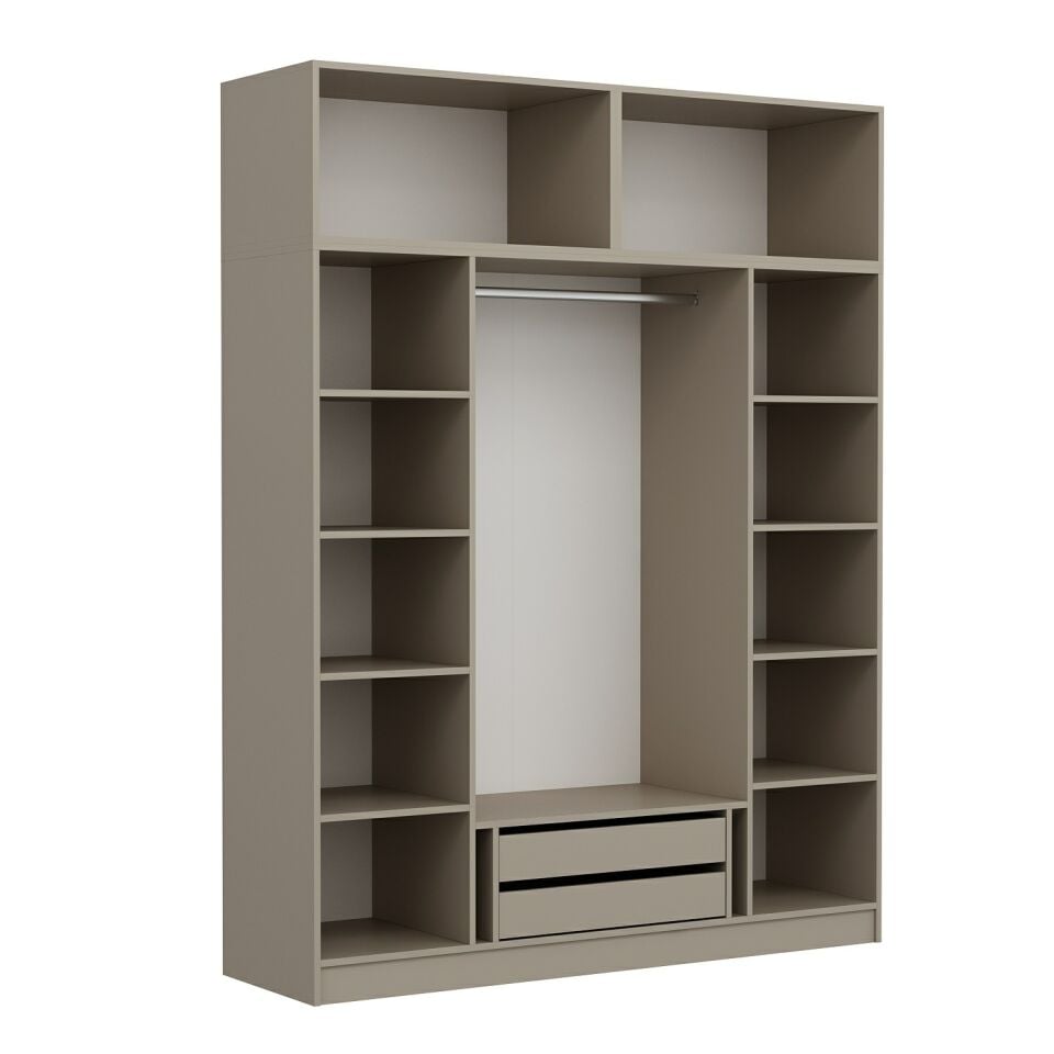 Kale 4 Kapaklı 2 İç Çekmeceli Dolap Ve Yüklük Kumtaşı Mebran İlkbahar