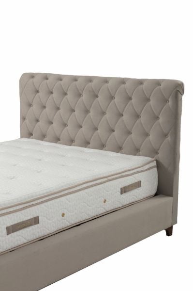 Deluxe Baza+Başlık+Yatak Bej 140x200