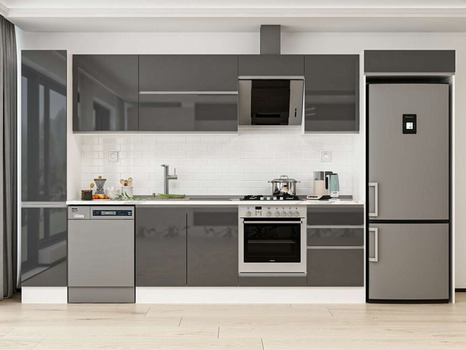 Alvinka 380X222 Cm High Gloss Mutfak Dolabı Mbb-E90B40S50-2