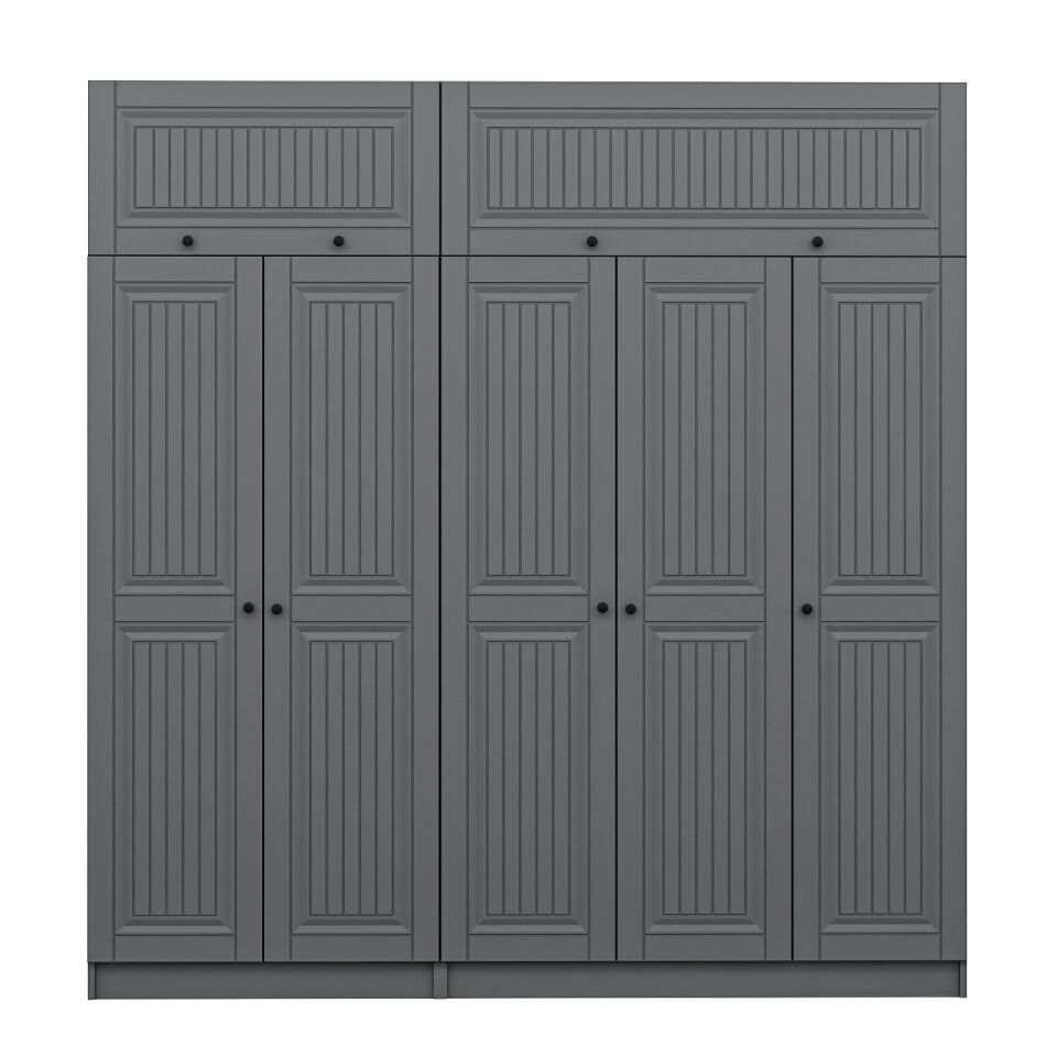 Kale 5 Kapaklı 2 İç Çekmeceli Dolap Ve Yüklük Antrasit Mebran İlkbahar