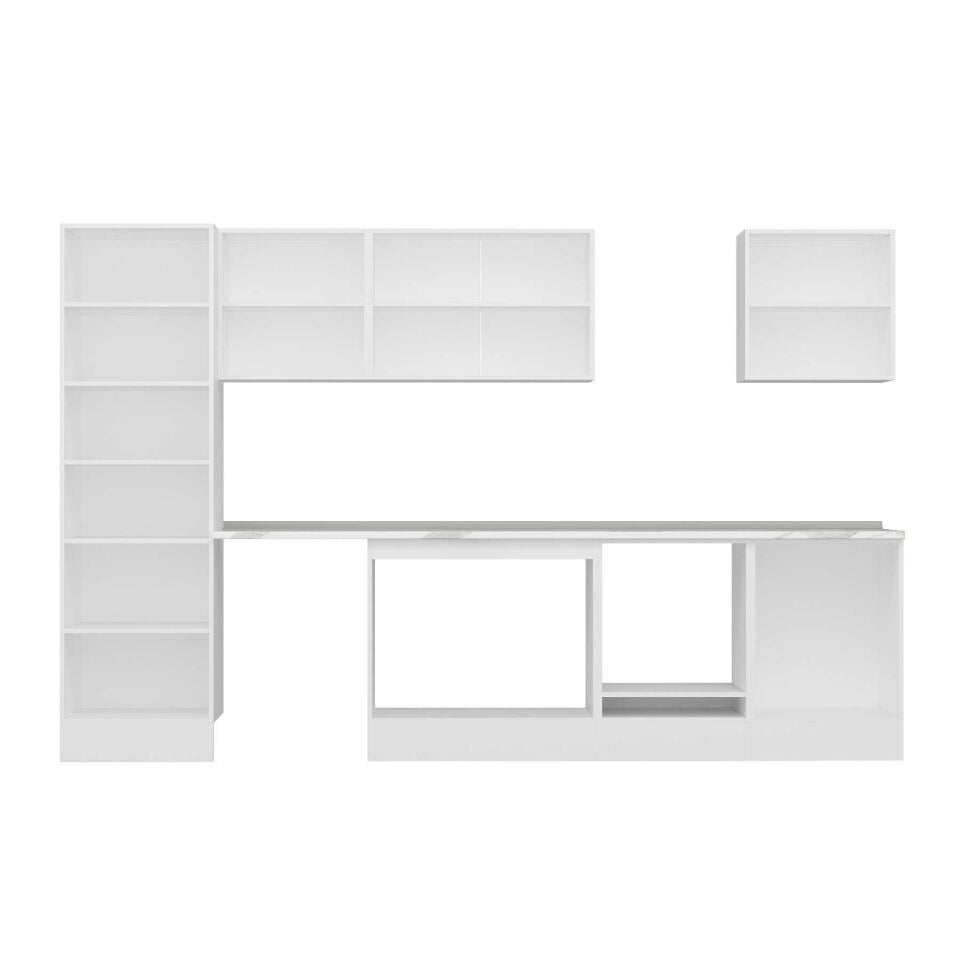 Alvinka 330X210 Cm High Gloss Mutfak Dolabı Mb-E90B60S60-3 High Gloss | Beyaz - Mdf