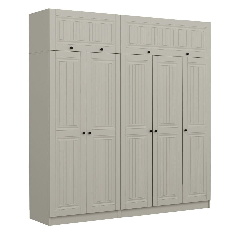 Kale 5 Kapaklı 2 İç Çekmeceli Dolap Ve Yüklük Kumtaşı Mebran İlkbahar