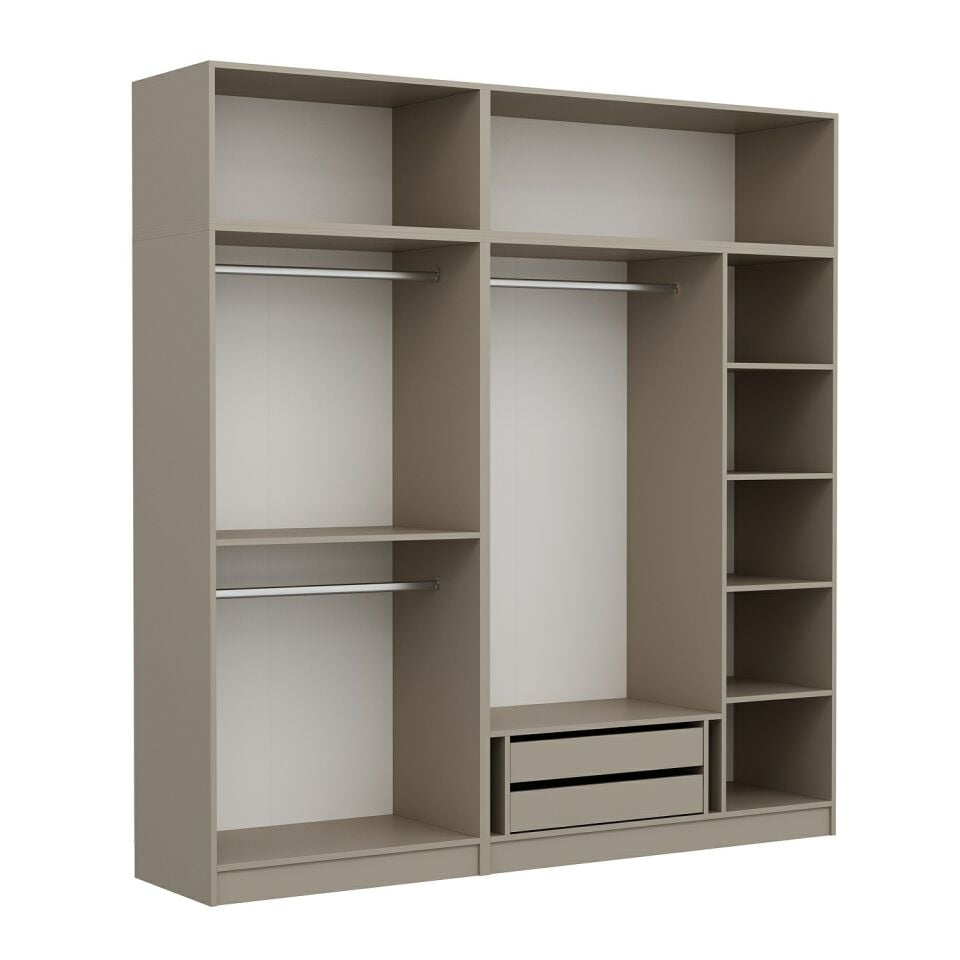 Kale 5 Kapaklı 2 İç Çekmeceli Dolap Ve Yüklük Kumtaşı Mebran İlkbahar