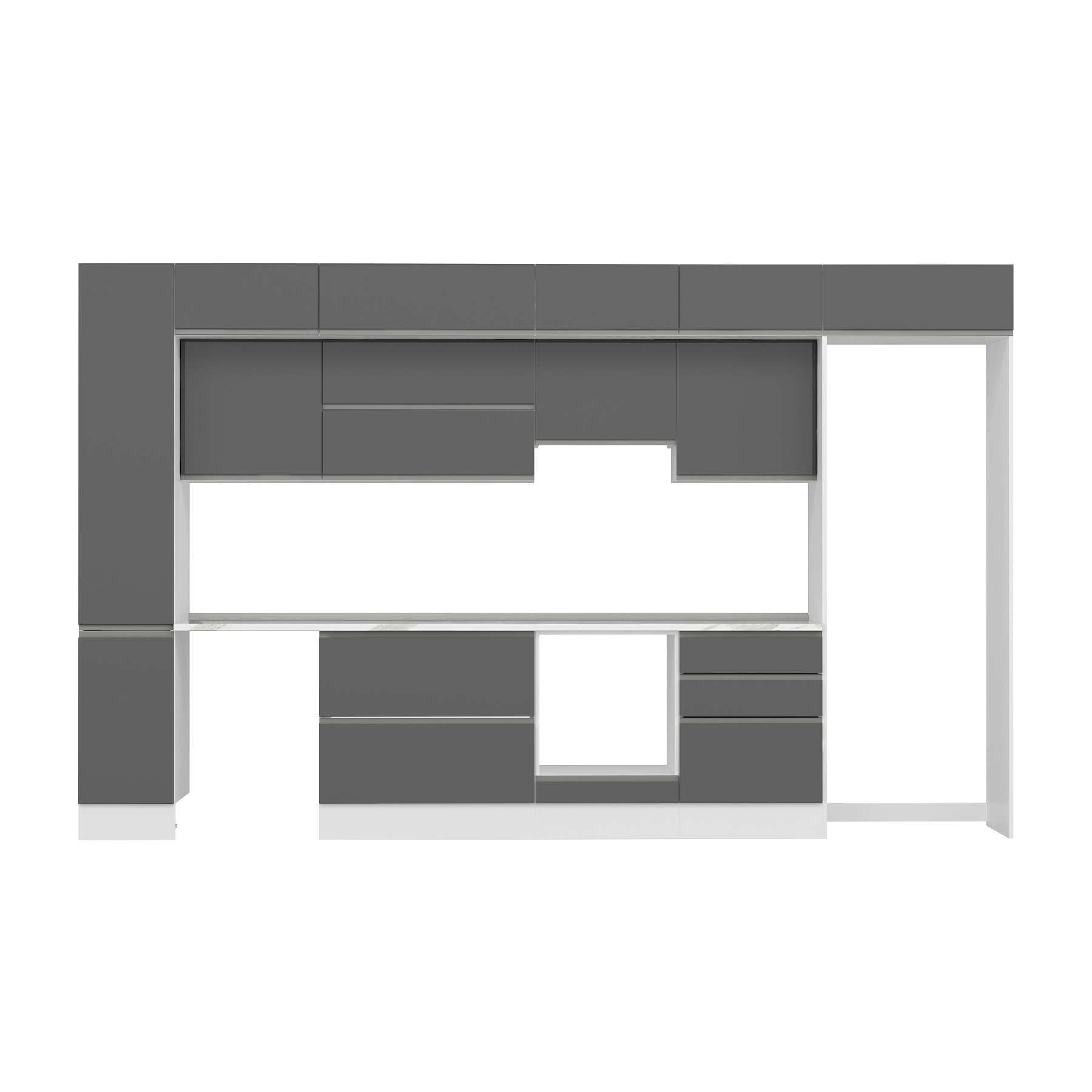 HHページ Alvinka 380X240 Cm High Gloss Mutfak Dolabı Mbb-E80B40S60-1 High