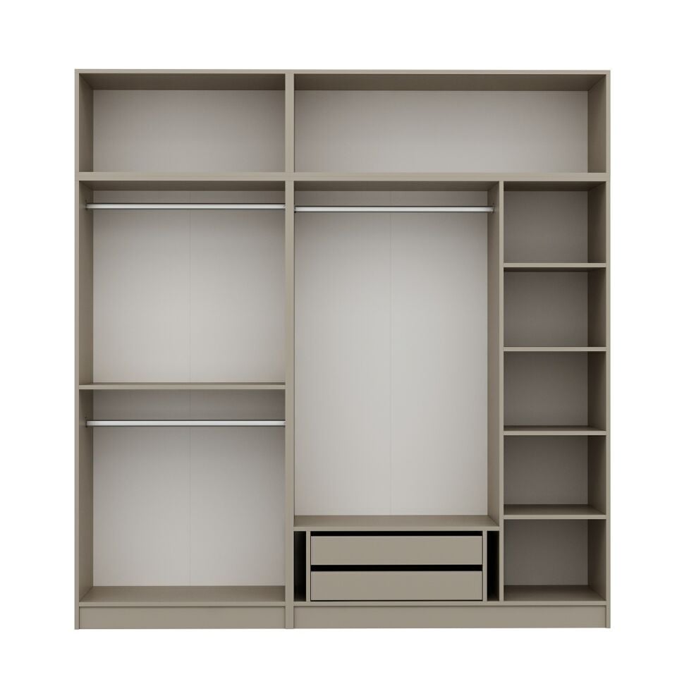 Kale 5 Mebran Panjur Kapaklı 2 Çekmeceli Dolap Ve Yüklük Kumtaşı