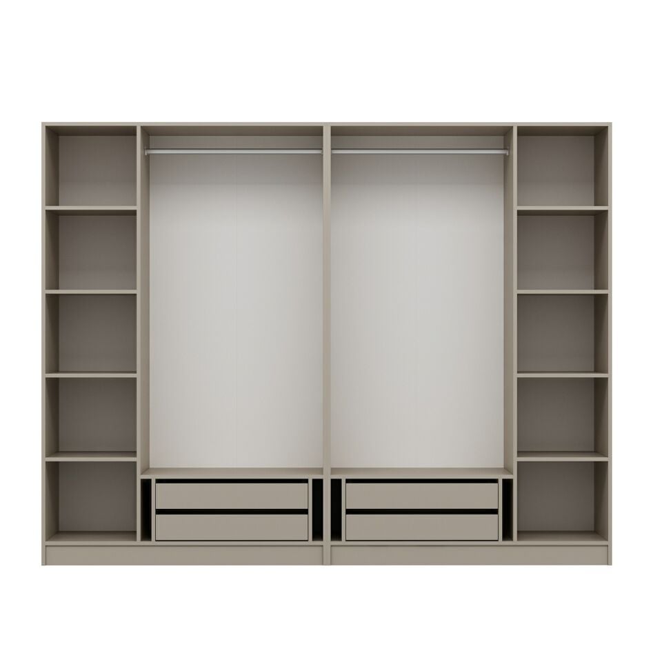 Kale 6 Bölmeli 4 Çekmeceli Giyinme Dolabı Kumtaşı