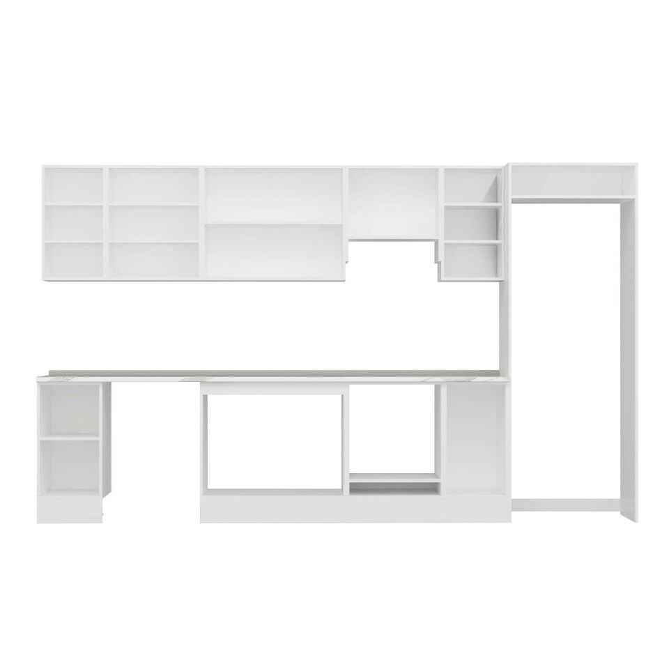 Alvinka 360X222 Cm High Gloss Mutfak Dolabı Mb-E80S40S40-1 High Gloss | Antrasit - Mdf