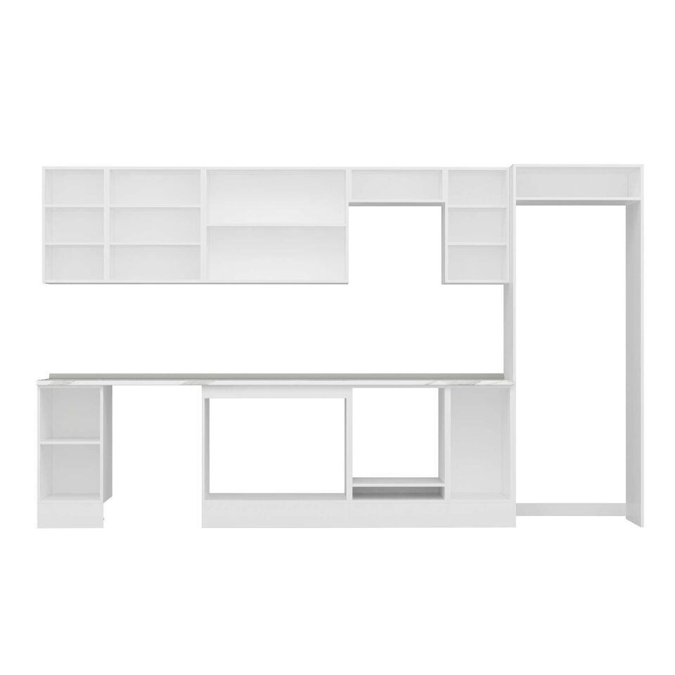 Alvinka 360X222 Cm High Gloss Mutfak Dolabı Mb-E80S40S40-2 High Gloss | Beyaz - Suntalam