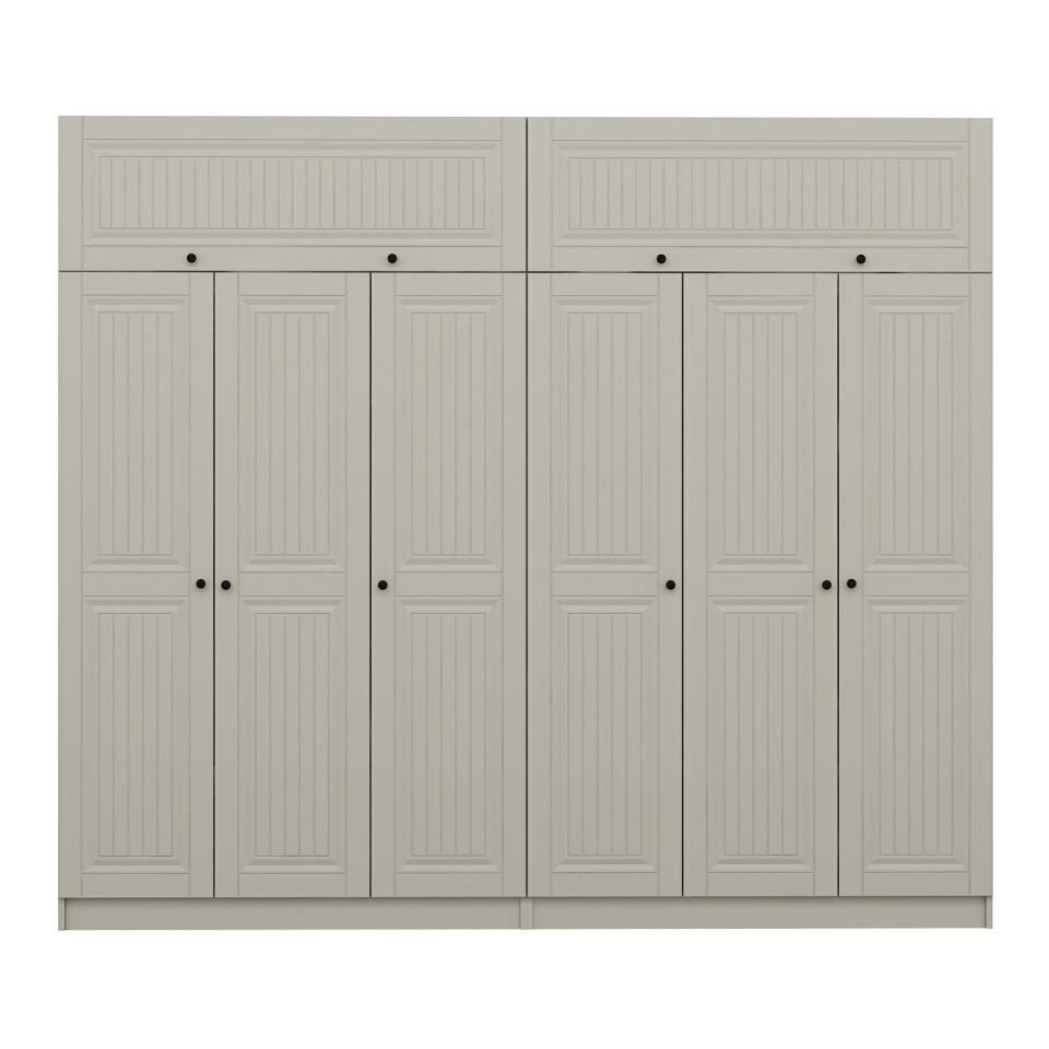 Kale 6 Kapaklı 4 İç Çekmeceli Dolap Ve Yüklük Kumtaşı Mebran İlkbahar 255CM