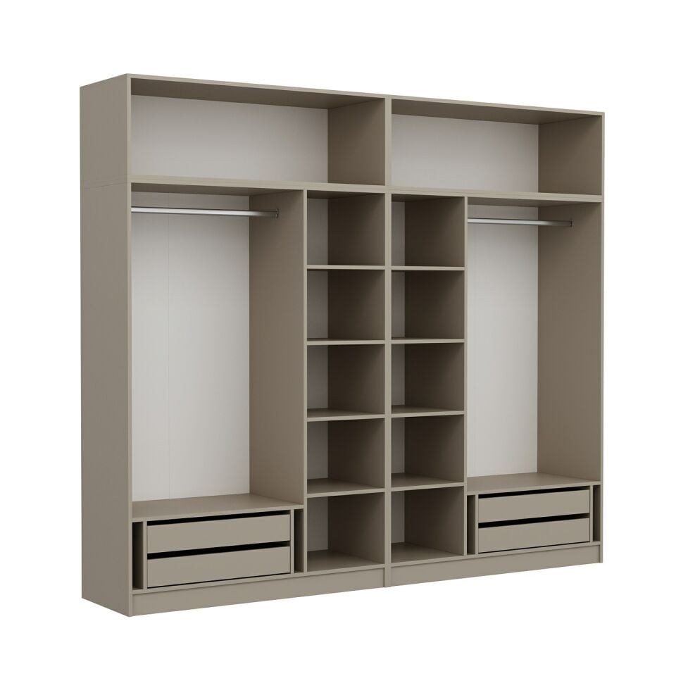 Kale 6 Kapaklı 4 İç Çekmeceli Dolap Ve Yüklük Kumtaşı Mebran İlkbahar