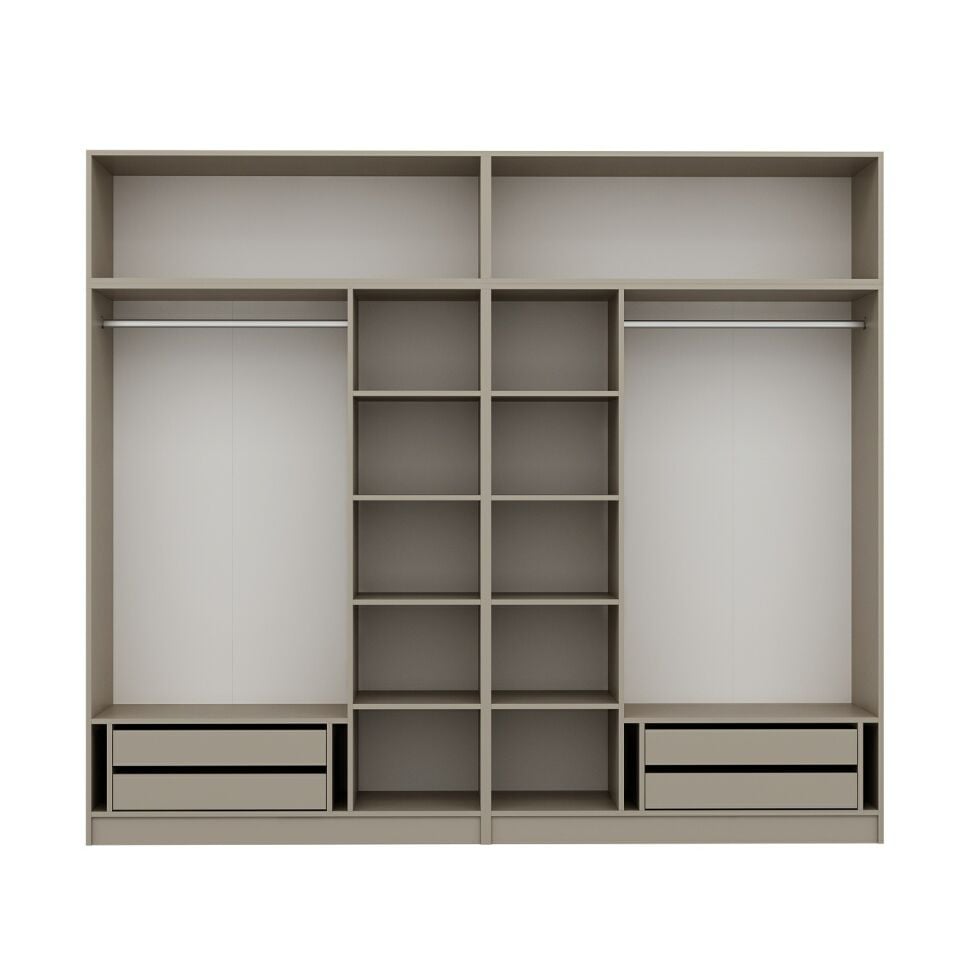 Kale 6 Kapaklı 4 İç Çekmeceli Dolap Ve Yüklük Kumtaşı Mebran İlkbahar 255CM