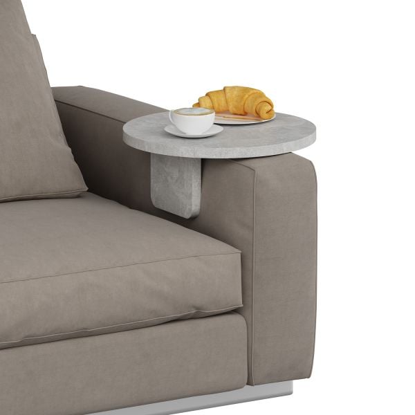 Arel Ayarlanabilir Koltuk Koluna Uygun Dekoratif Yan Sehpa - Beton Gri