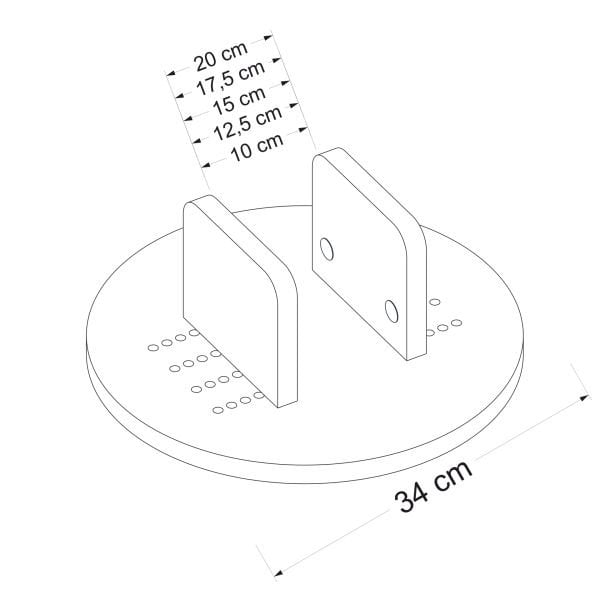 Arel Ayarlanabilir Koltuk Koluna Uygun Dekoratif Yan Sehpa - Beton Gri