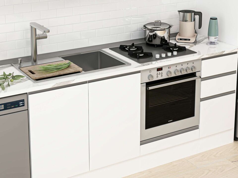 Alvinka 360X222 Cm High Gloss Mutfak Dolabı Mb-E80S40S40-3 High Gloss | Beyaz - Suntalam
