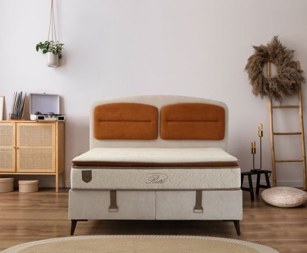 Retro Baza Başlık - Siyah Ayak-Coco03-Yastık Coco08 180x200