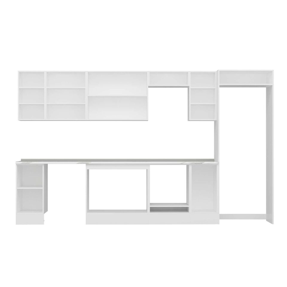 Alvinka 360X222 Cm High Gloss Mutfak Dolabı Mb-E80S40S40-3 High Gloss | Antrasit - Suntalam