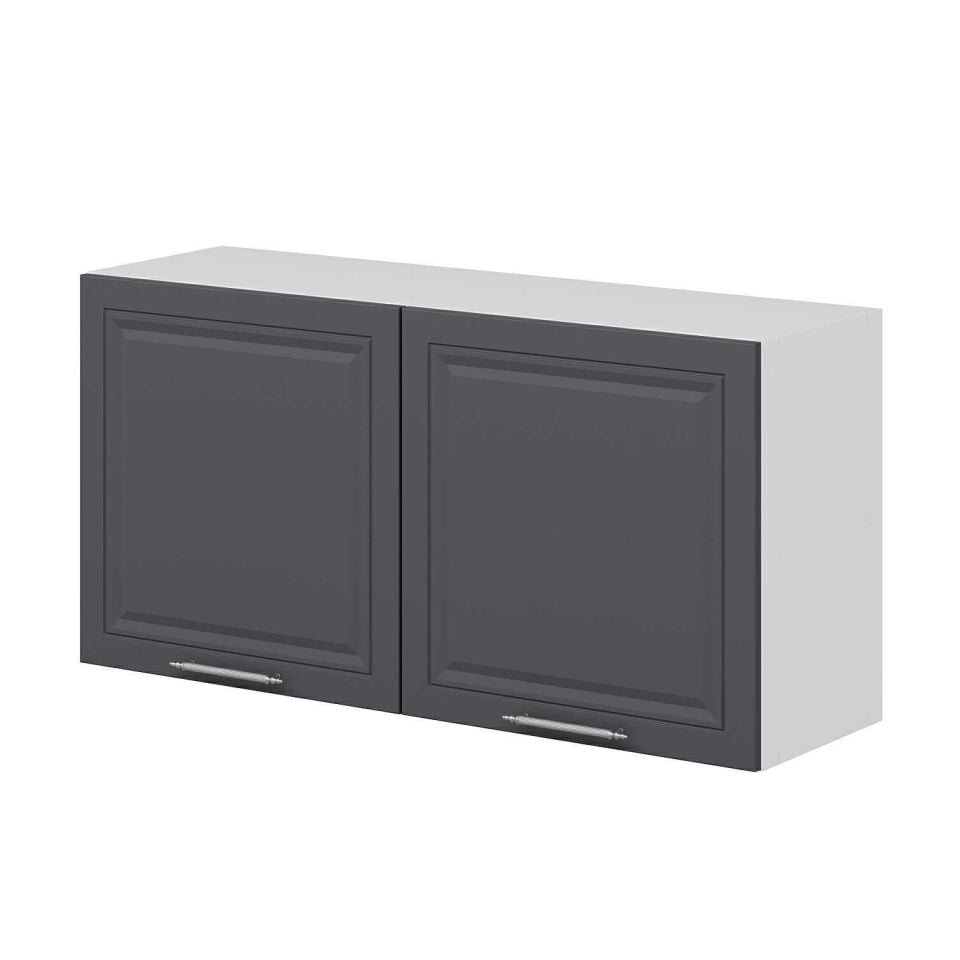 Alvinka Mutfak Modül Mbr_C Üst 2Dk1R 120-H60Cm Dolap Beyaz Antrasit