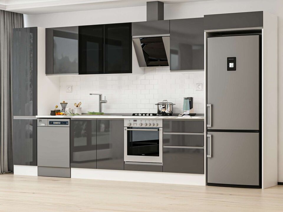 Alvinka 395X222 Cm High Gloss Mutfak Dolabı Mbb-E90B45S60-3