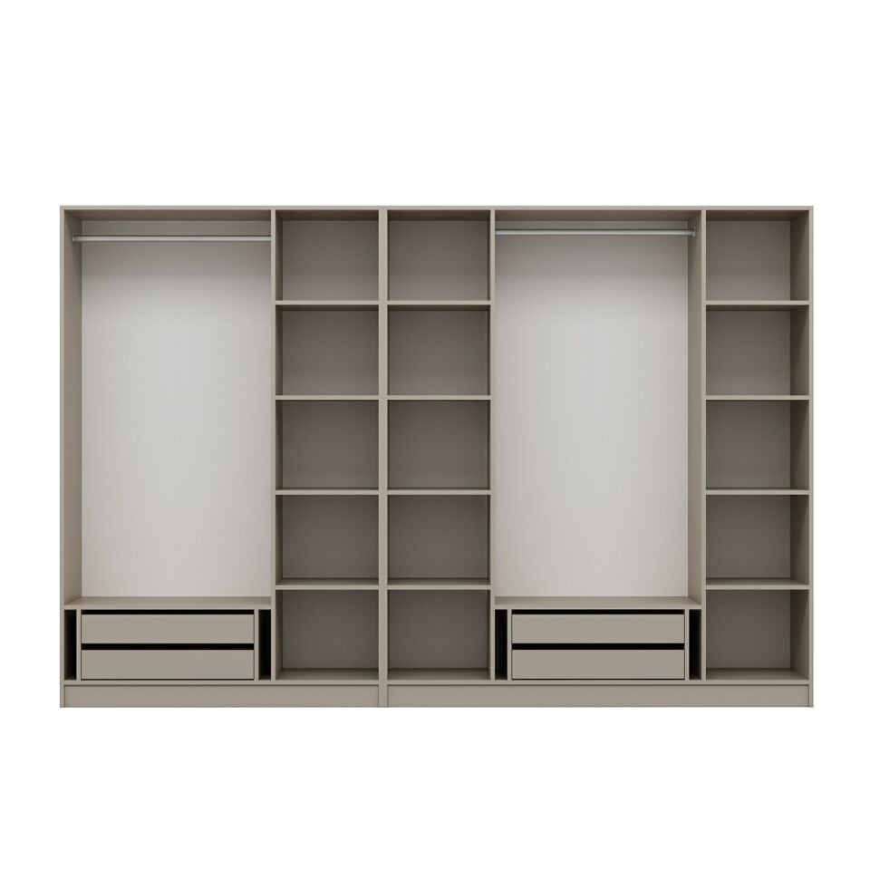 Kale 7 Bölmeli 4 Çekmeceli Giyinme Dolabı Kumtaşı