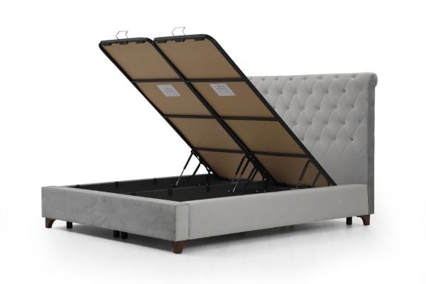 Deluxe Baza+Başlık Gri 160x200