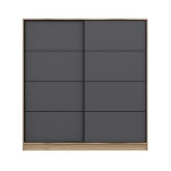 Minar Kale 2 Kapaklı Sürgülü Dolap 180 Cm - Dore/Antrasit