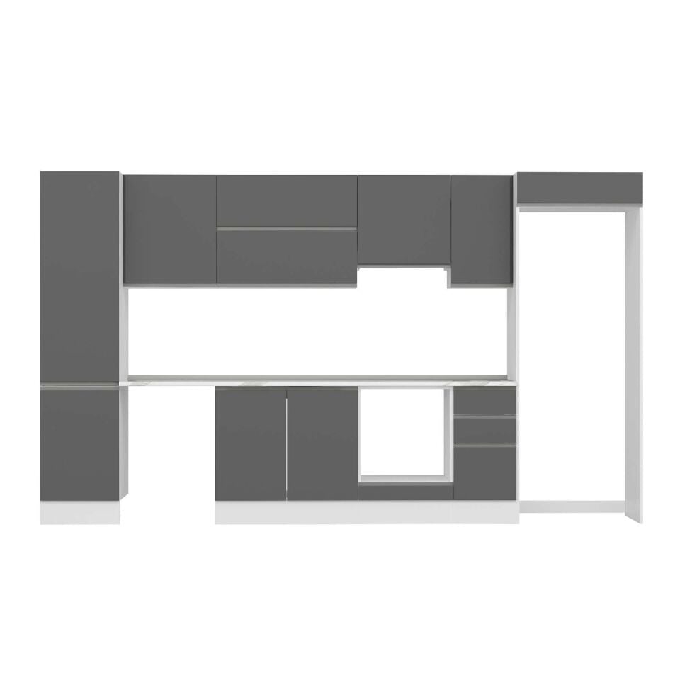 Alvinka 380X222 Cm High Gloss Mutfak Dolabı Mbb-E90B50S40-1