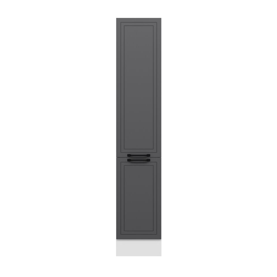 Alvinka Mutfak Modül Mbr_A 40-H210Cm Boy Dolabı Beyaz Antrasit Mdf
