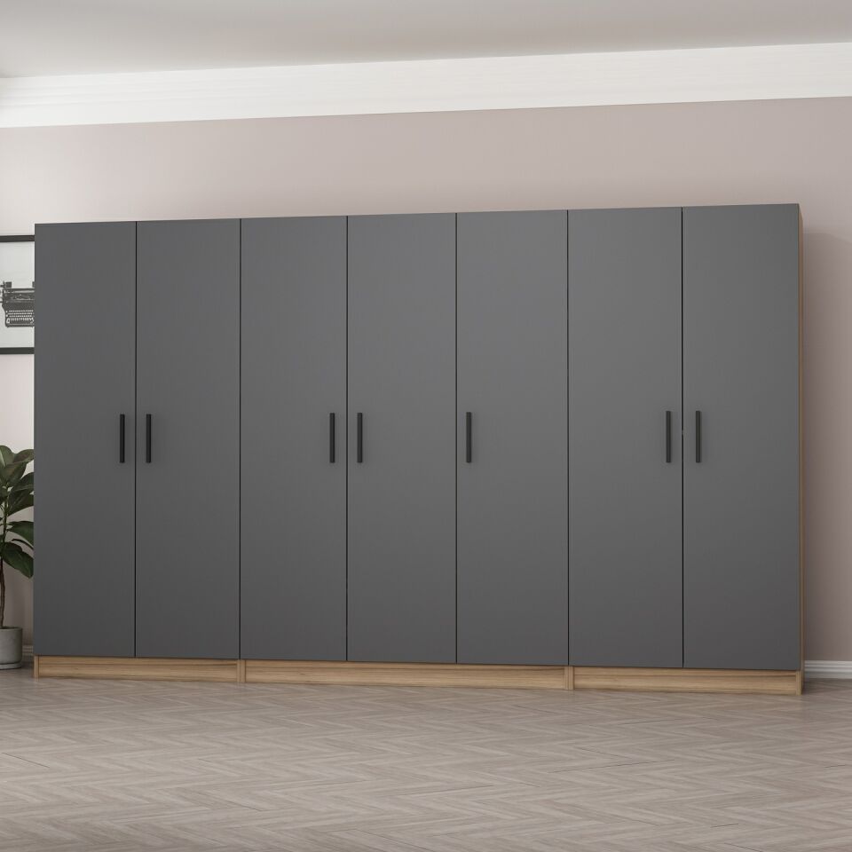 Kale 7 Kapaklı 2 Çekmeceli Dolap Antrasit Dore