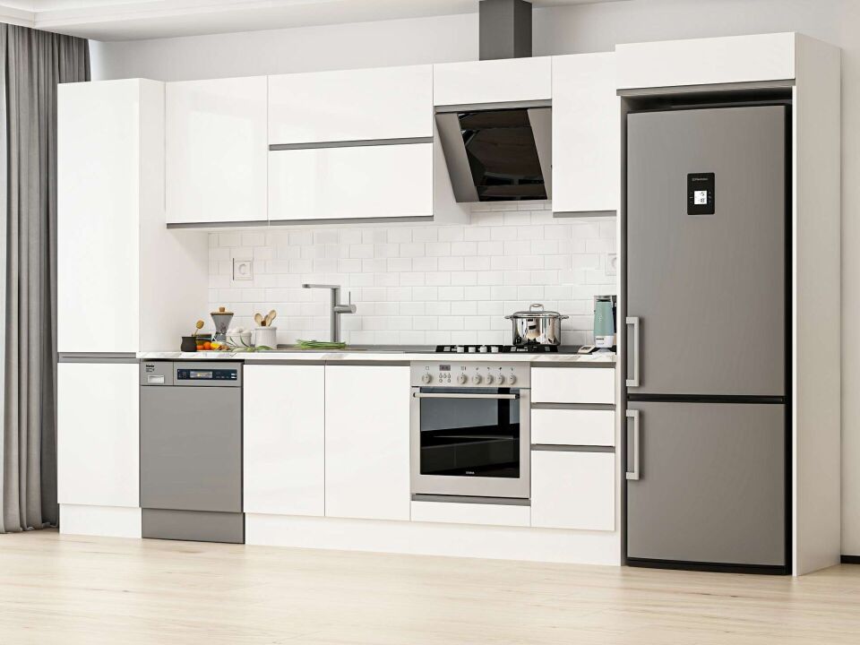 Alvinka 380X222 Cm High Gloss Mutfak Dolabı Mbb-E90B50S40-2