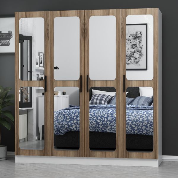 Kale 4 Kapaklı Aynalı 2Ç Dolap - Dore 210CM