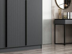 Kale Plus 3 Mebran Kapaklı 2Ç Dolap Antrasit Mebran 210CM