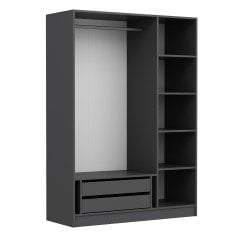 Kale Plus 3 Mebran Kapaklı 2Ç Dolap Antrasit Mebran 210CM