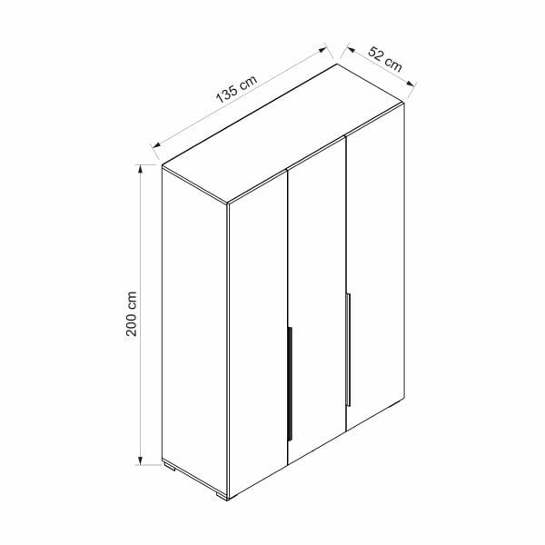 Gina 3 Kapaklı Dolap-Safir