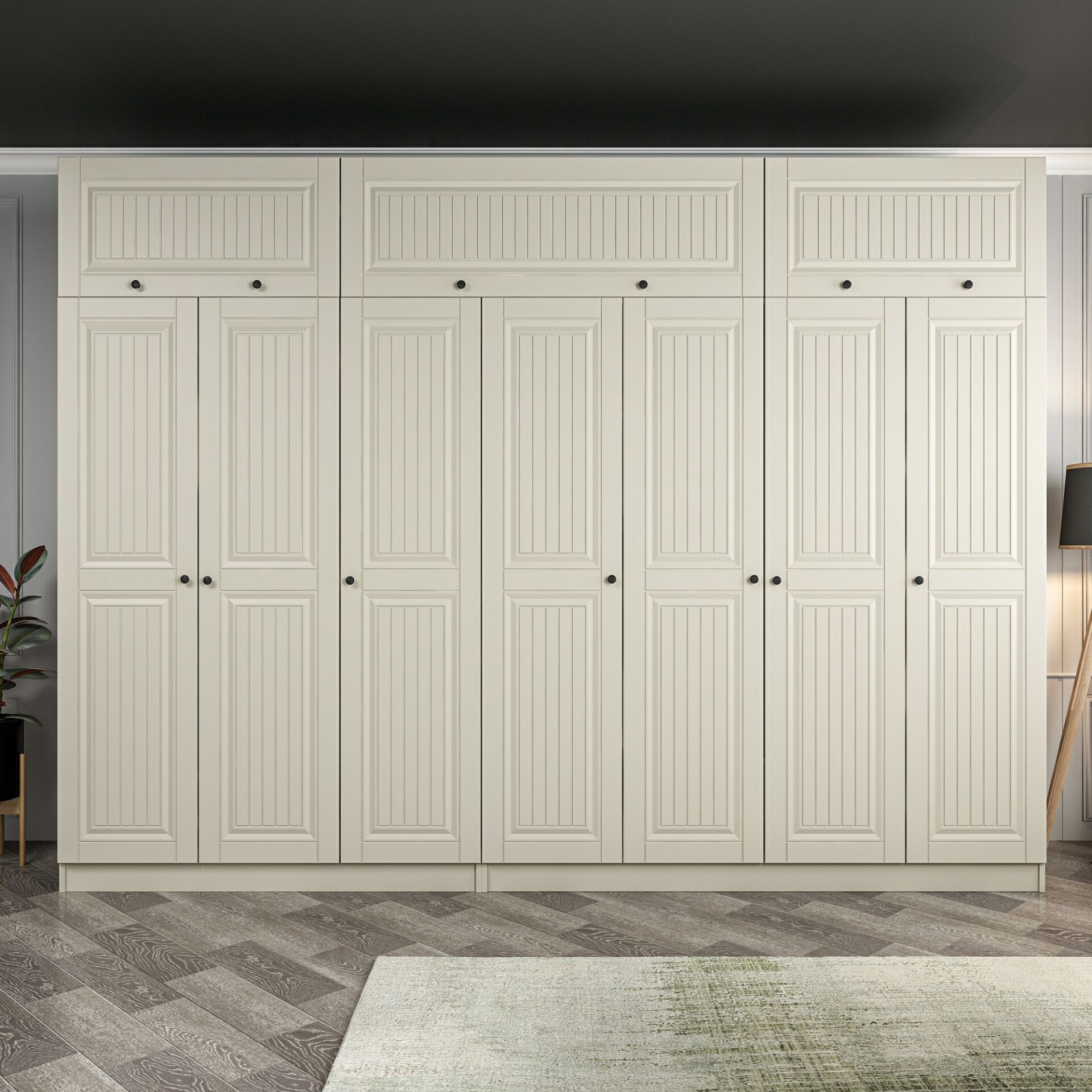 Kale 7 Kapaklı 4 İç Çekmeceli Dolap Ve Yüklük Kumtaşı Mebran İlkbahar