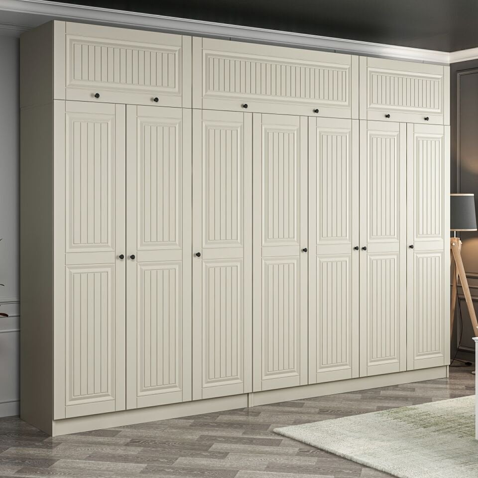 Kale 7 Kapaklı 4 İç Çekmeceli Dolap Ve Yüklük Kumtaşı Mebran İlkbahar