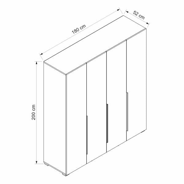 Gina 4 Kapaklı Dolap-Safir